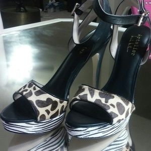 Nicole Miller zebra and leopard print sandals